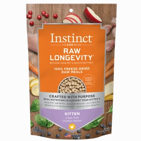 Instinct Raw Longevity Chicken Recipe 100% Freeze Dried Kitten Food, 9.5oz