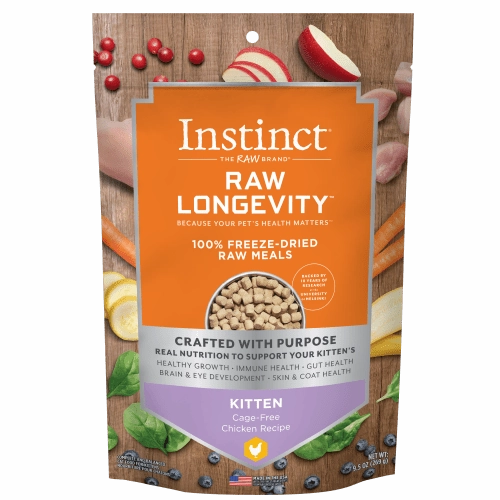 Instinct Raw Longevity Chicken Recipe 100% Freeze Dried Kitten Food, 9.5oz