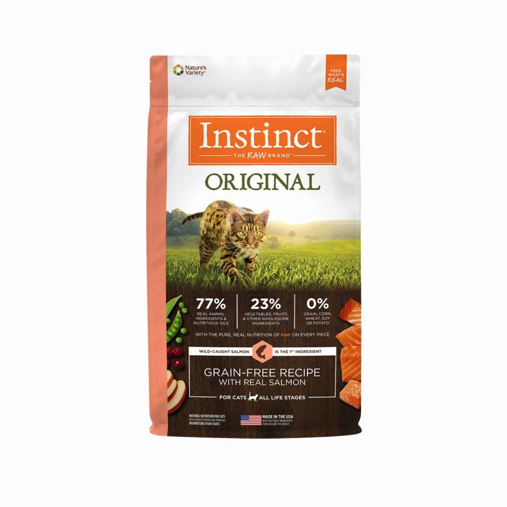 Instinct The Raw Brand Cat Original Grain-Free Dry Food Real Salmon Recipe 1lb