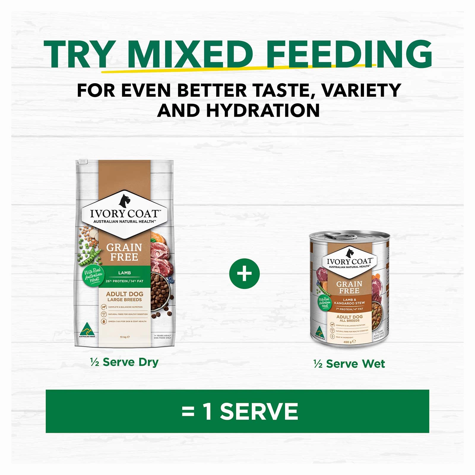 Ivory Coat Grain Free Dog Food Adult Large Breed Lamb