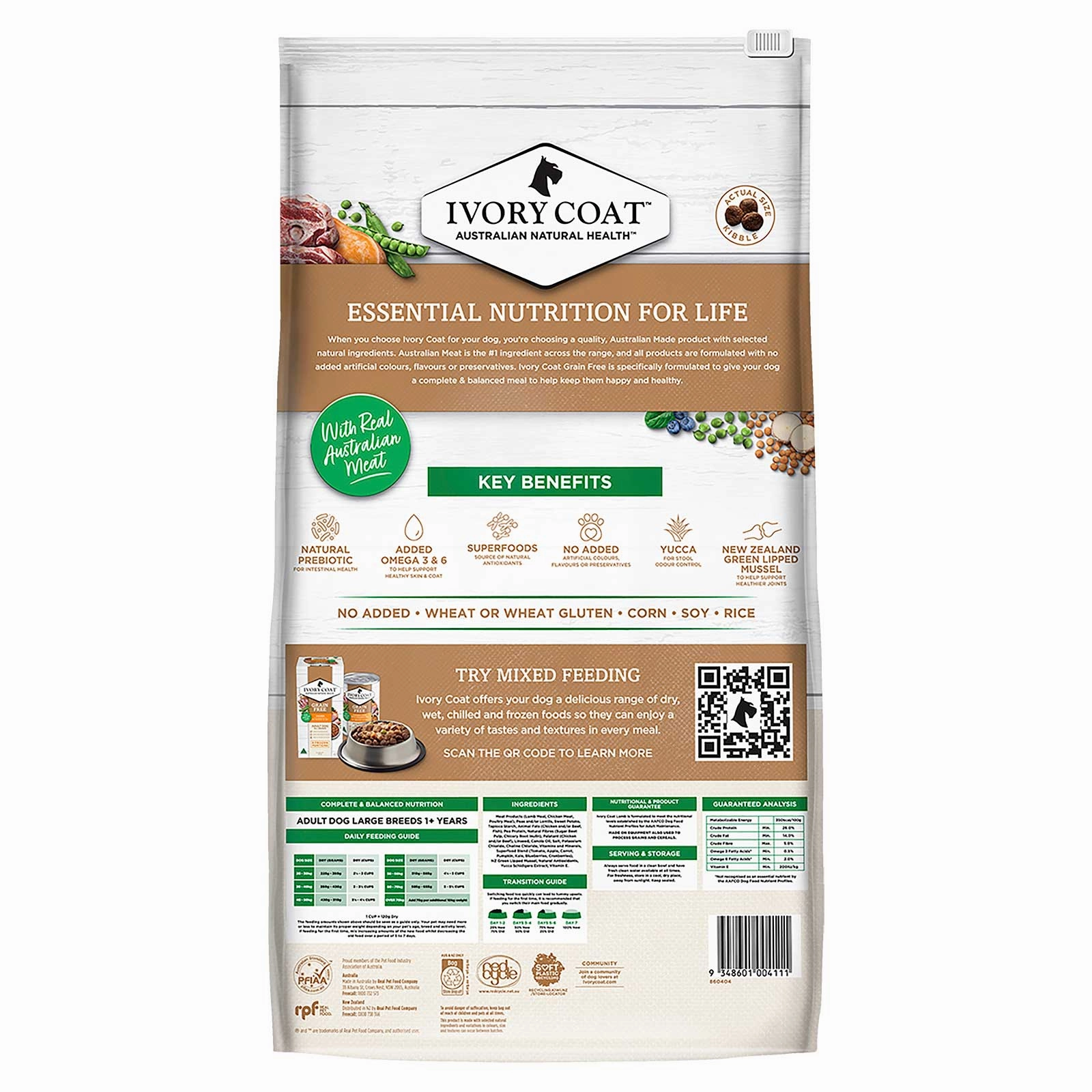 Ivory Coat Grain Free Dog Food Adult Large Breed Lamb