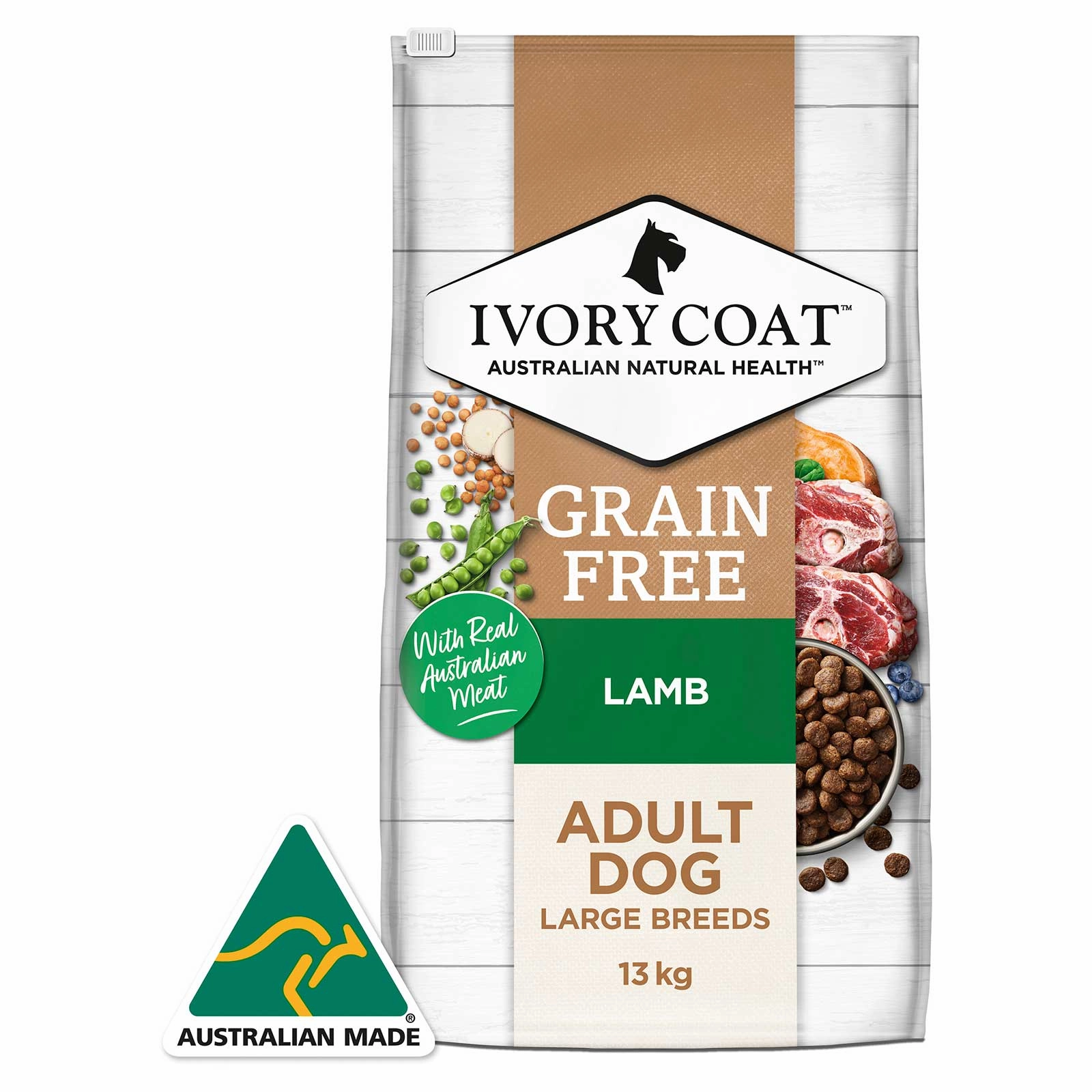 Ivory Coat Grain Free Dog Food Adult Large Breed Lamb