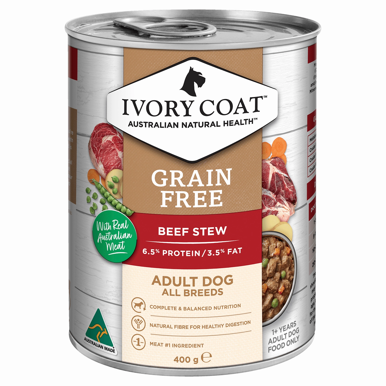 Ivory Coat Grain Free Dog Food Can Adult Beef Stew