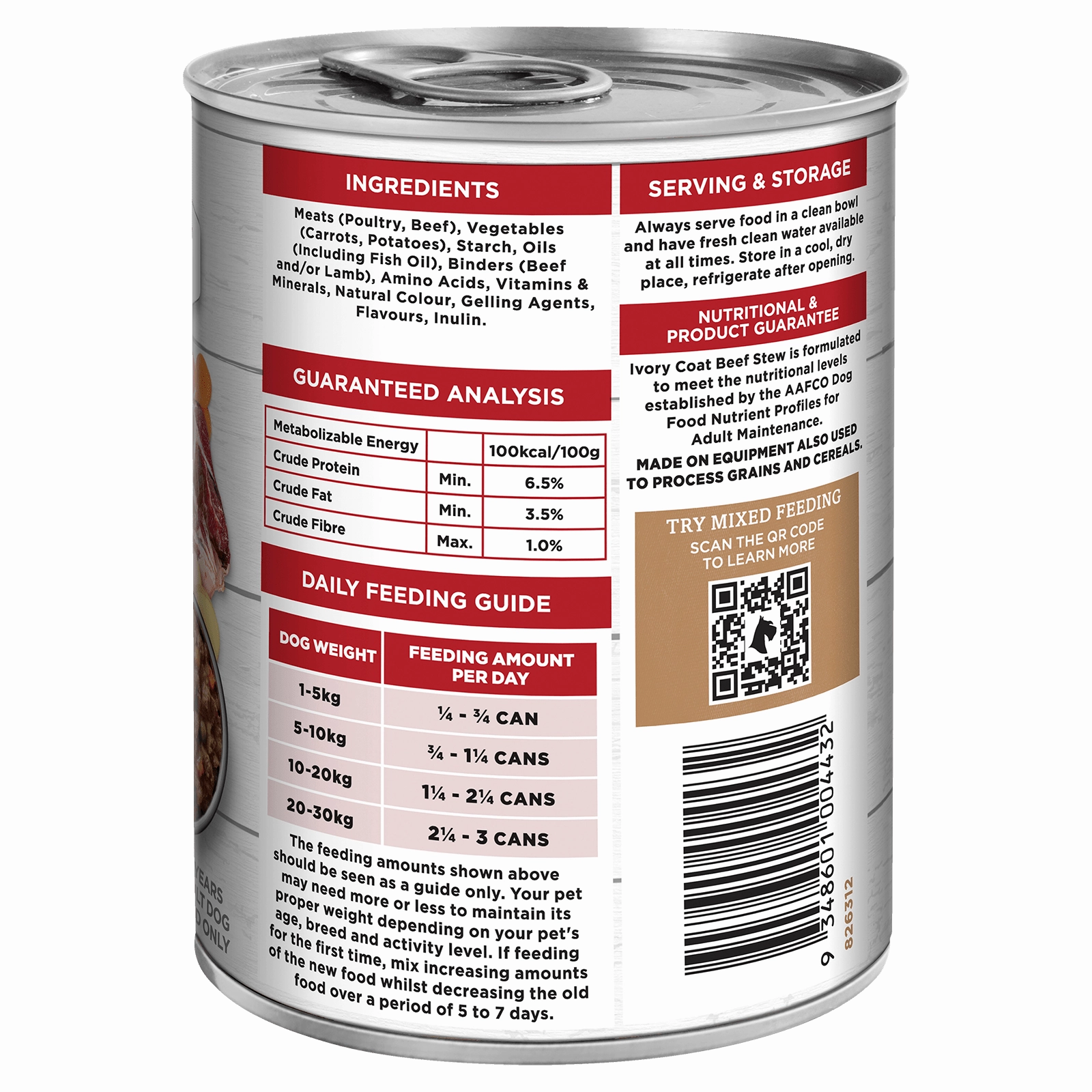Ivory Coat Grain Free Dog Food Can Adult Beef Stew