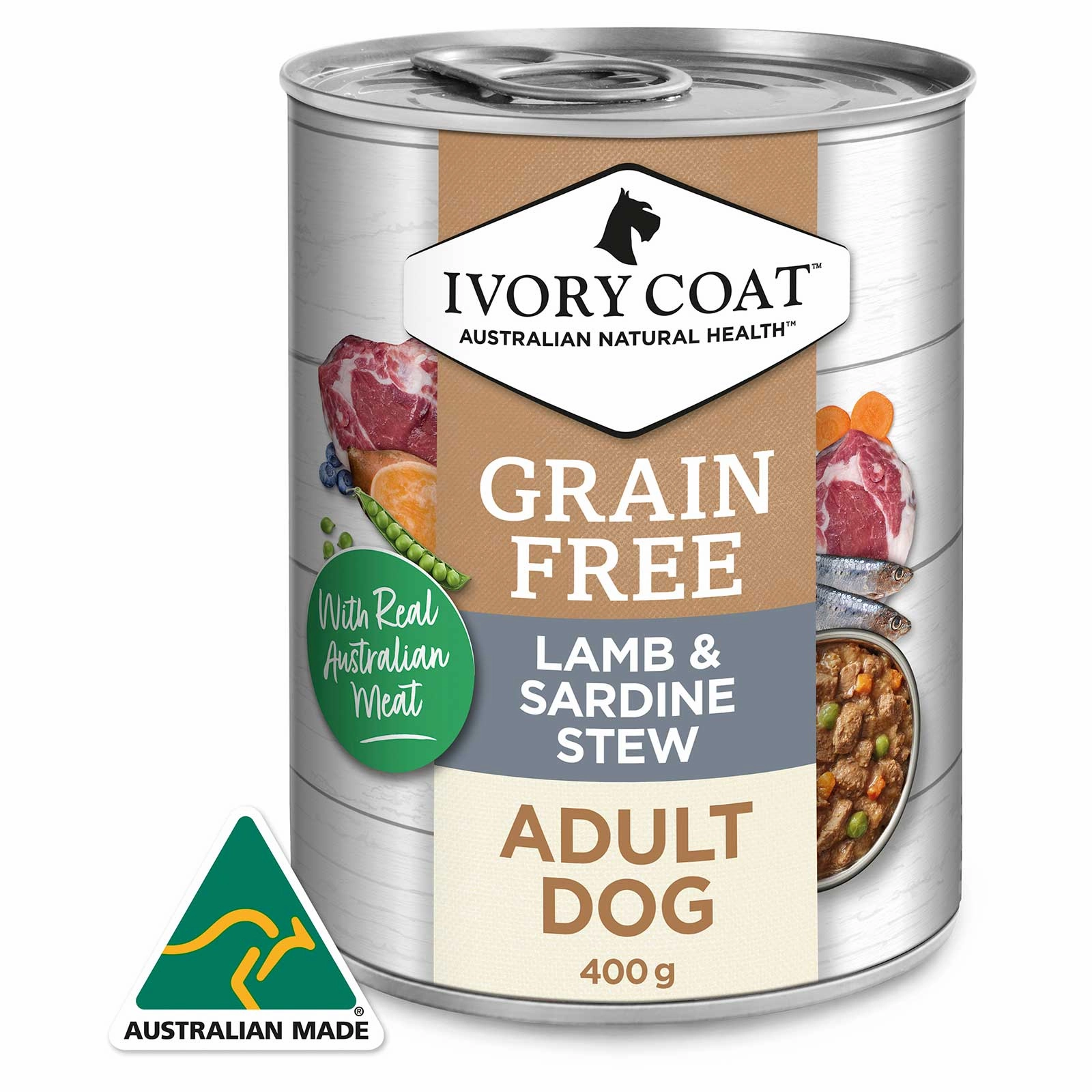Ivory Coat Grain Free Dog Food Can Adult Lamb & Sardine Stew