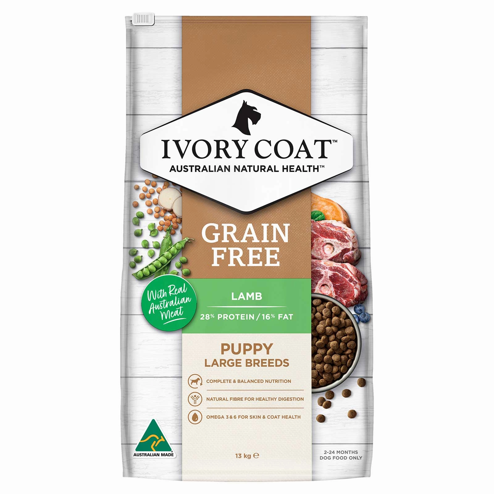 Ivory Coat Grain Free Dog Food Puppy Large Breed Lamb