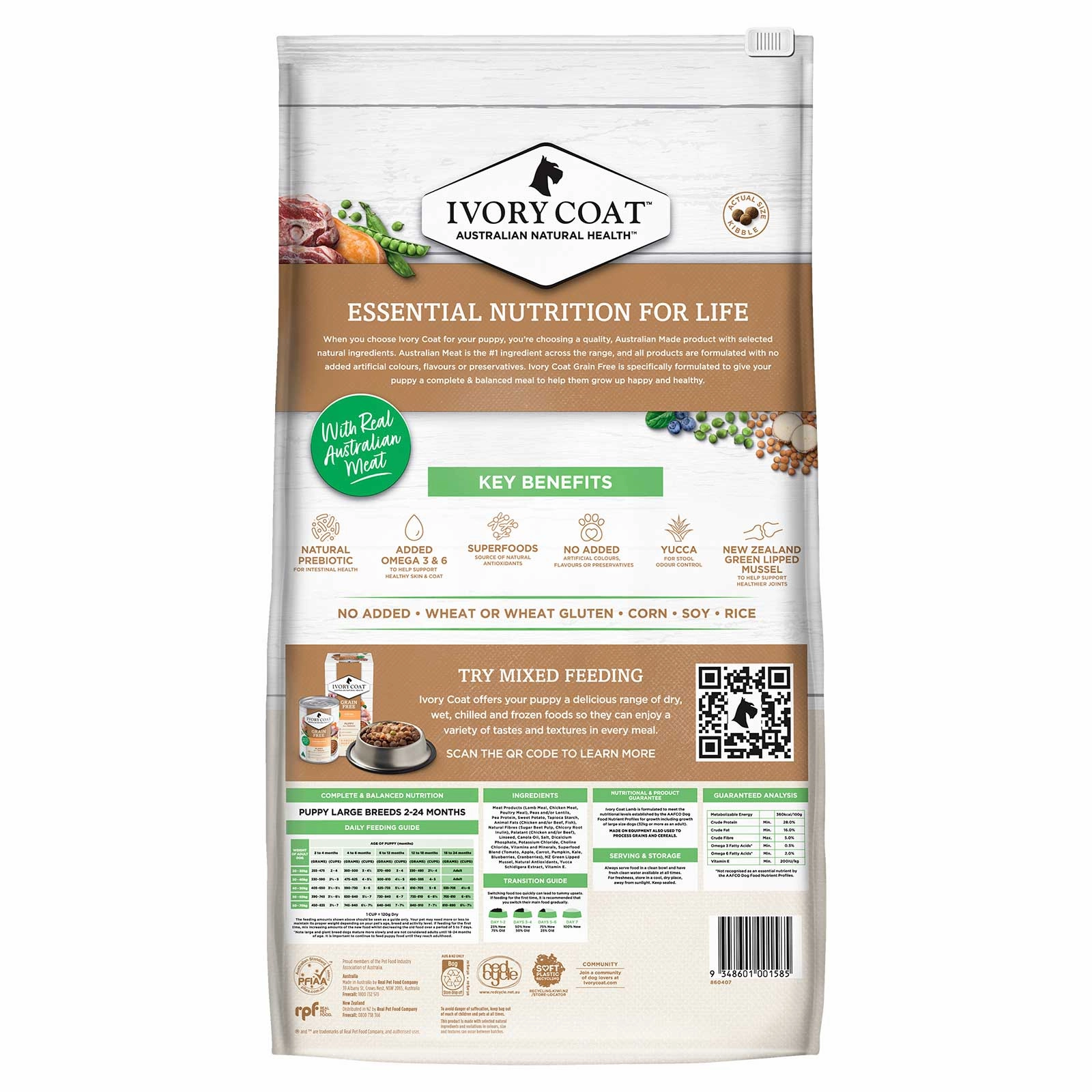Ivory Coat Grain Free Dog Food Puppy Large Breed Lamb