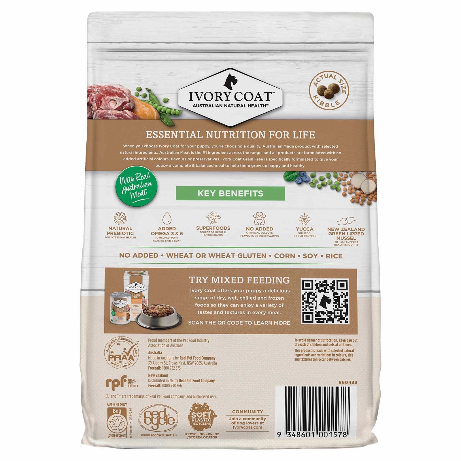 Ivory Coat Grain Free Dog Food Puppy Large Breed Lamb