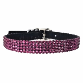 July Birthstone Ruby Crystal Dog Collar