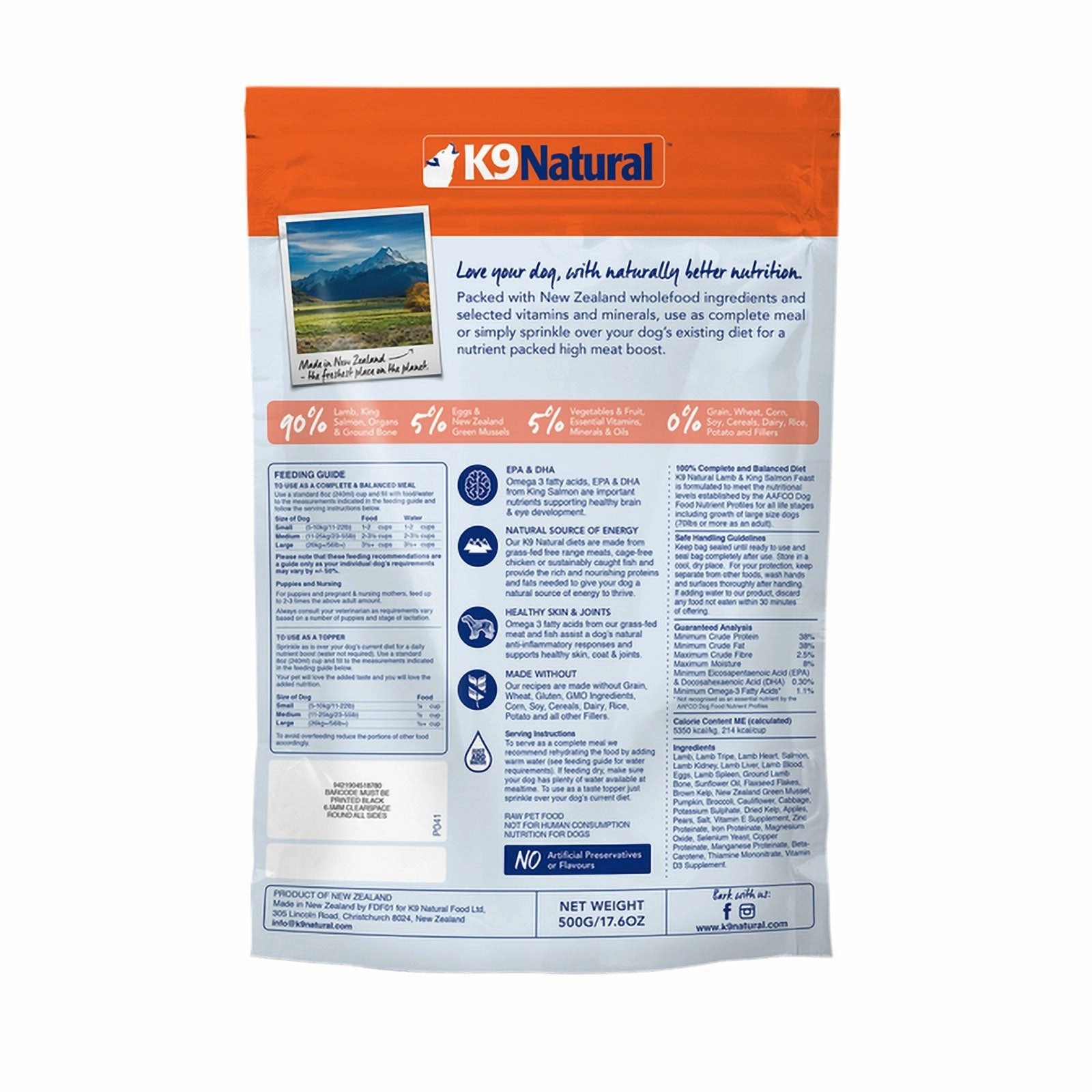 K9 Natural Dog Food Lamb & Salmon