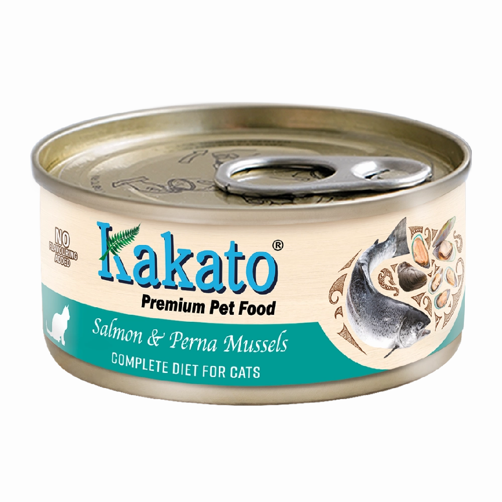Kakato Premium Cat Food Complete Diet - Salmon & Perna Mussles 70g
