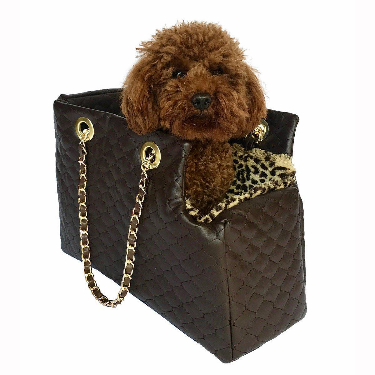 Kate Quilted Dog Carrier Chocolate