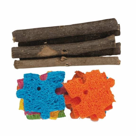 Kaytee Combo Chews, Apple Wood and Crispy Puzzle