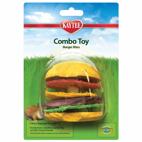 Kaytee Combo Toy, Crispy & Wood Hamburger