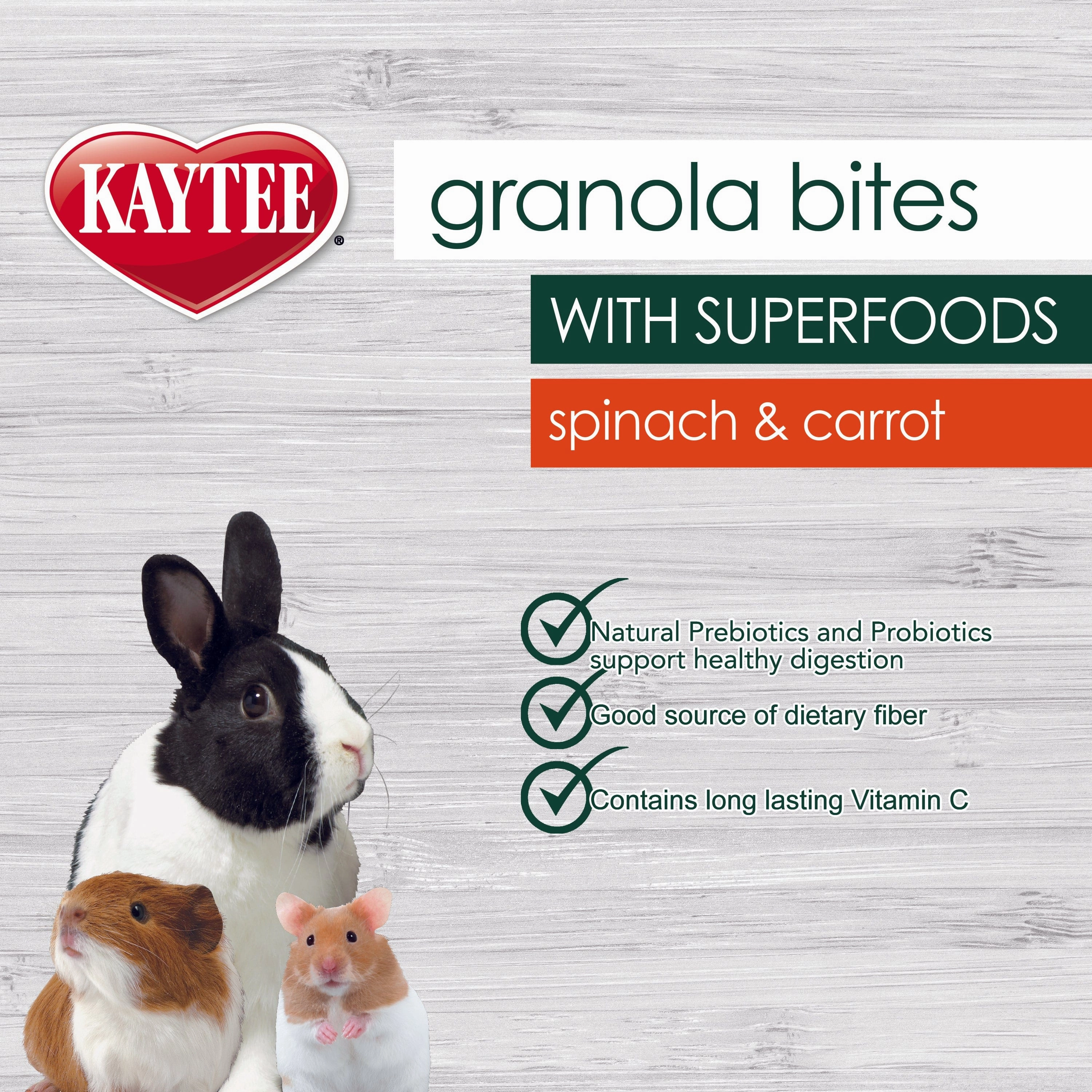 Kaytee Granola Bites with Superfoods Spinach and Carrot