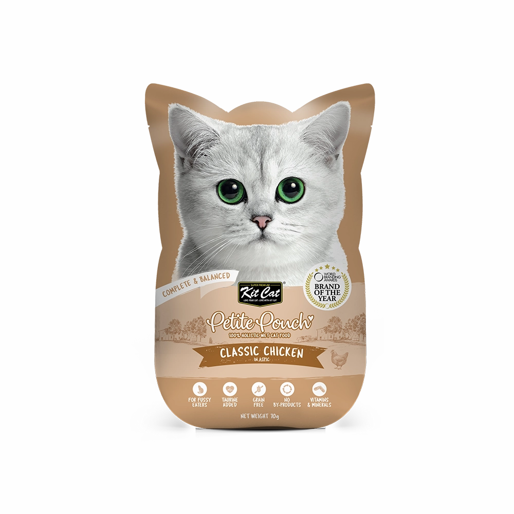 KitCat Cat Petite Pouch Complete & Balanced - Classic Chicken in Aspic 70g