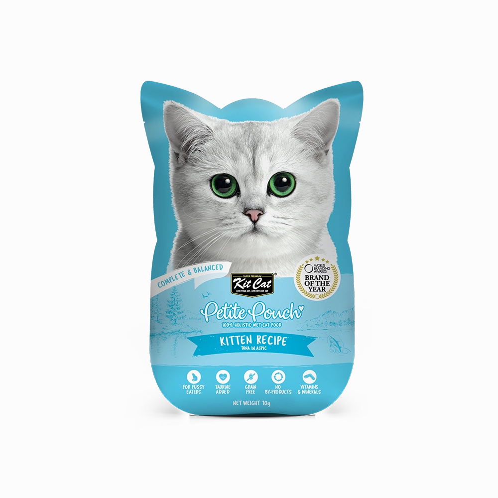 KitCat Cat Petite Pouch Complete & Balanced - Kitten Tuna in Aspic 70g
