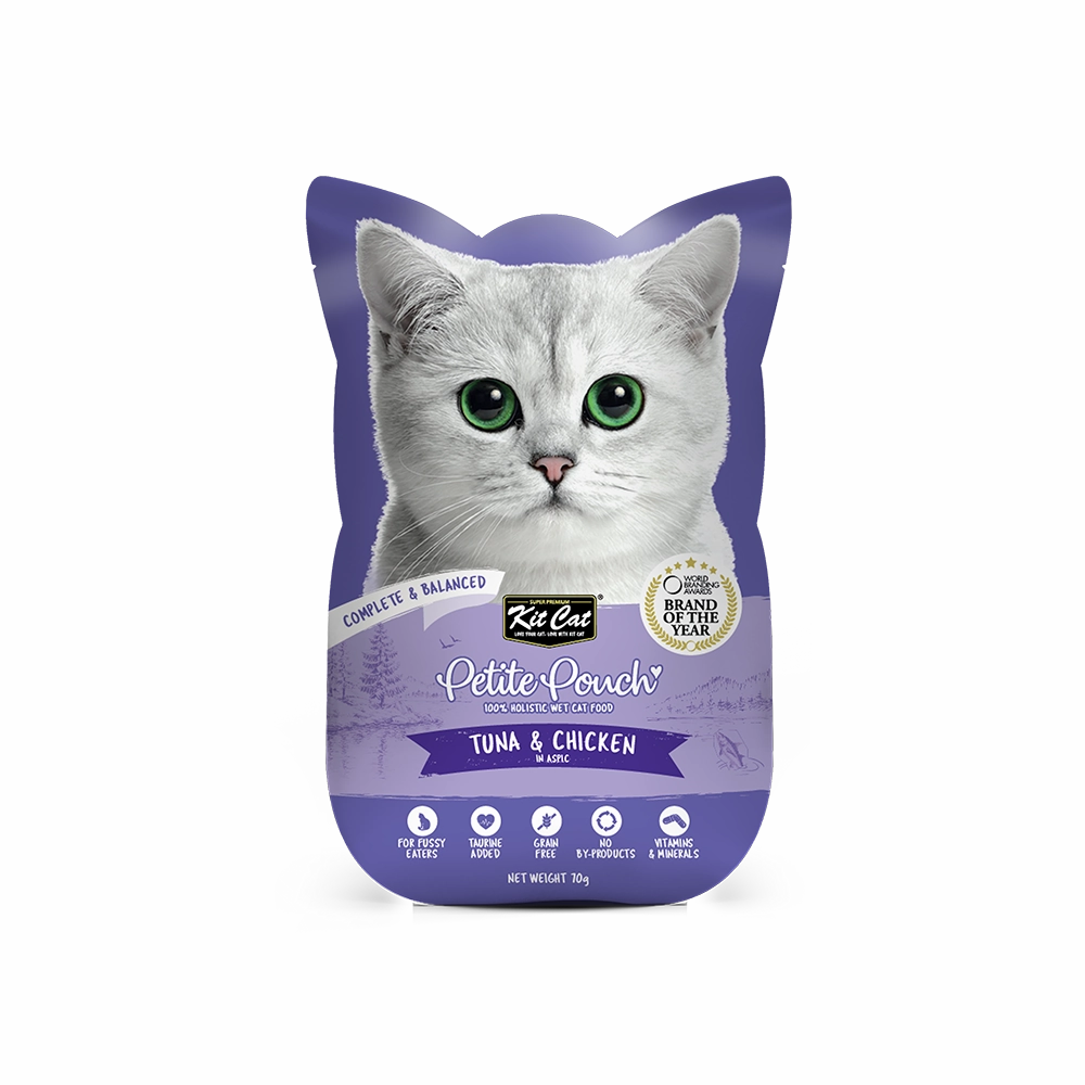 KitCat Cat Petite Pouch Complete & Balanced - Tuna & Chicken in Aspic 70g