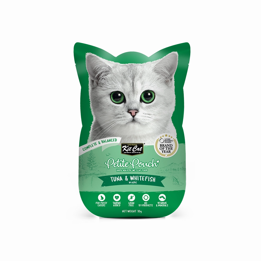 KitCat Cat Petite Pouch Complete & Balanced - Tuna & Whitefish in Aspic 70g