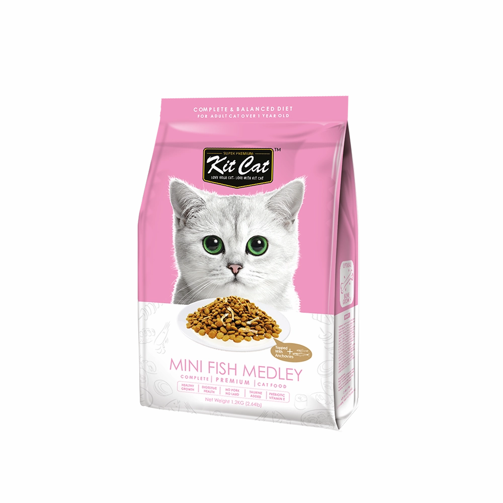 KitCat Premium Cat Food Mini Fish Medley 1.2kg