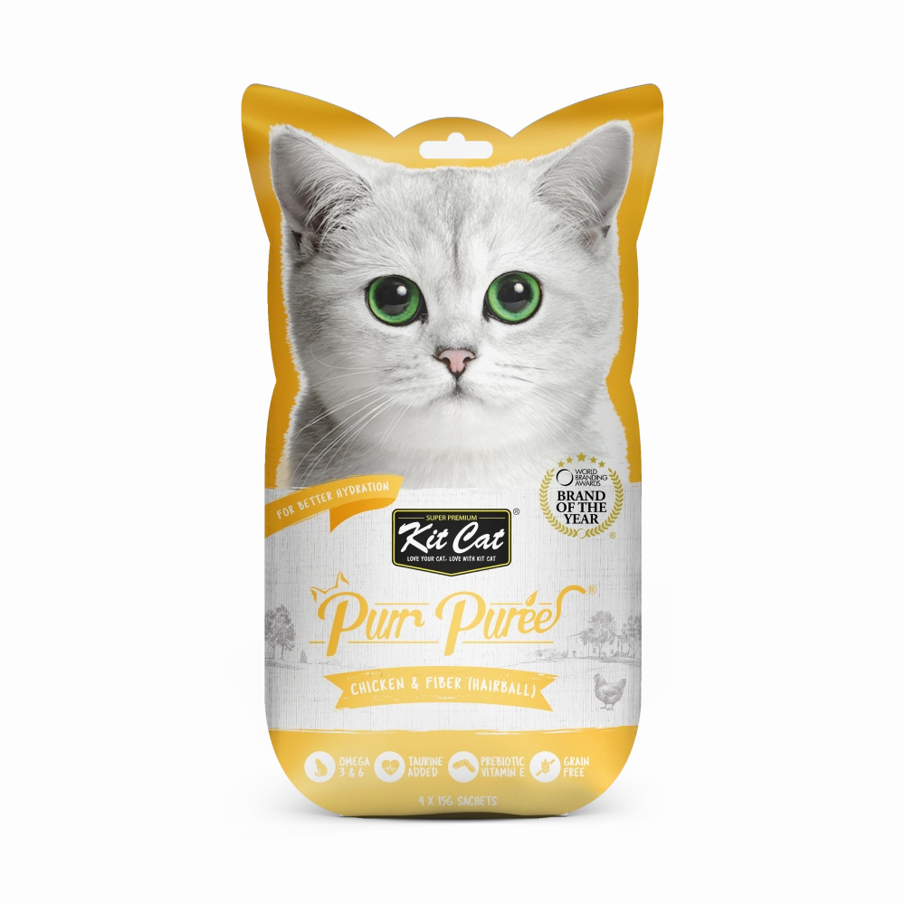 KitCat Purr Puree Chicken & Fiber 60g (4 x 15g)