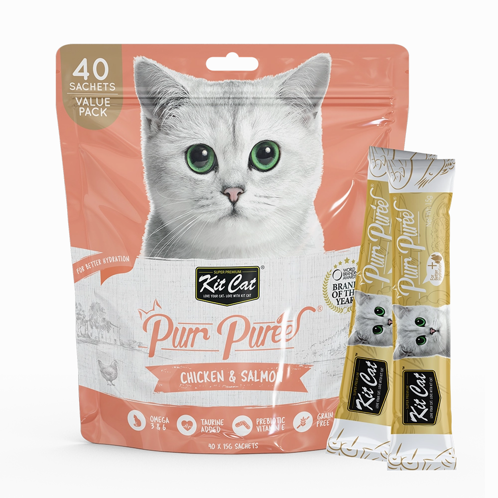 KitCat Purr Puree Value Pack Chicken & Salmon 600g (40 Sachets x 15g)