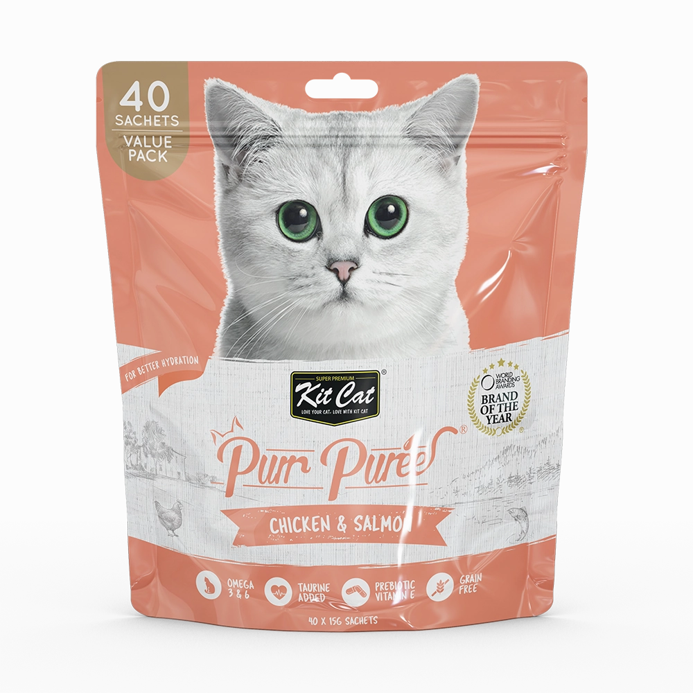 KitCat Purr Puree Value Pack Chicken & Salmon 600g (40 Sachets x 15g)