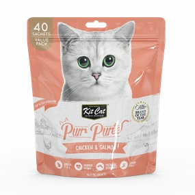 KitCat Purr Puree Value Pack Chicken & Salmon 600g (40 Sachets x 15g)