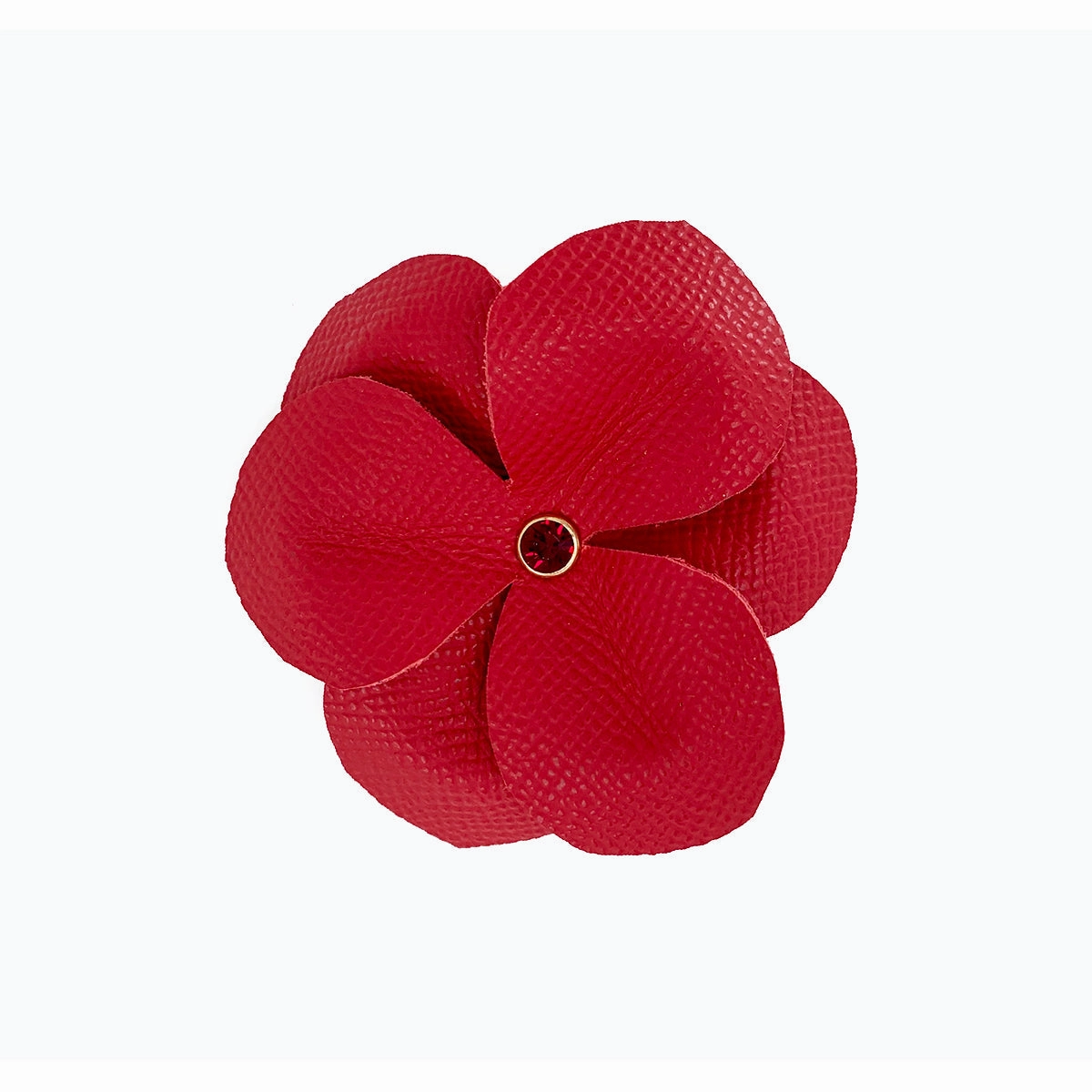 Lambert Classic Rhinestone Leather Dog Flowerette Slider Cayenne
