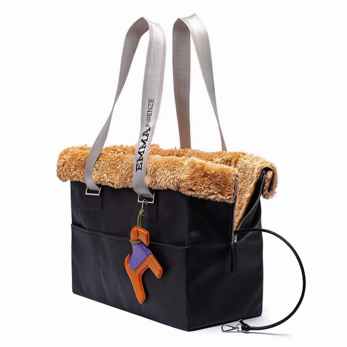 Leather Charms Dog Carrier Orange/Lilac