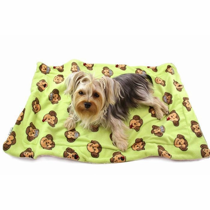 Lime Silly Monkey Fleece Dog Blanket
