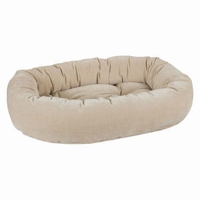 Linen Microvelvet Donut Dog Bed