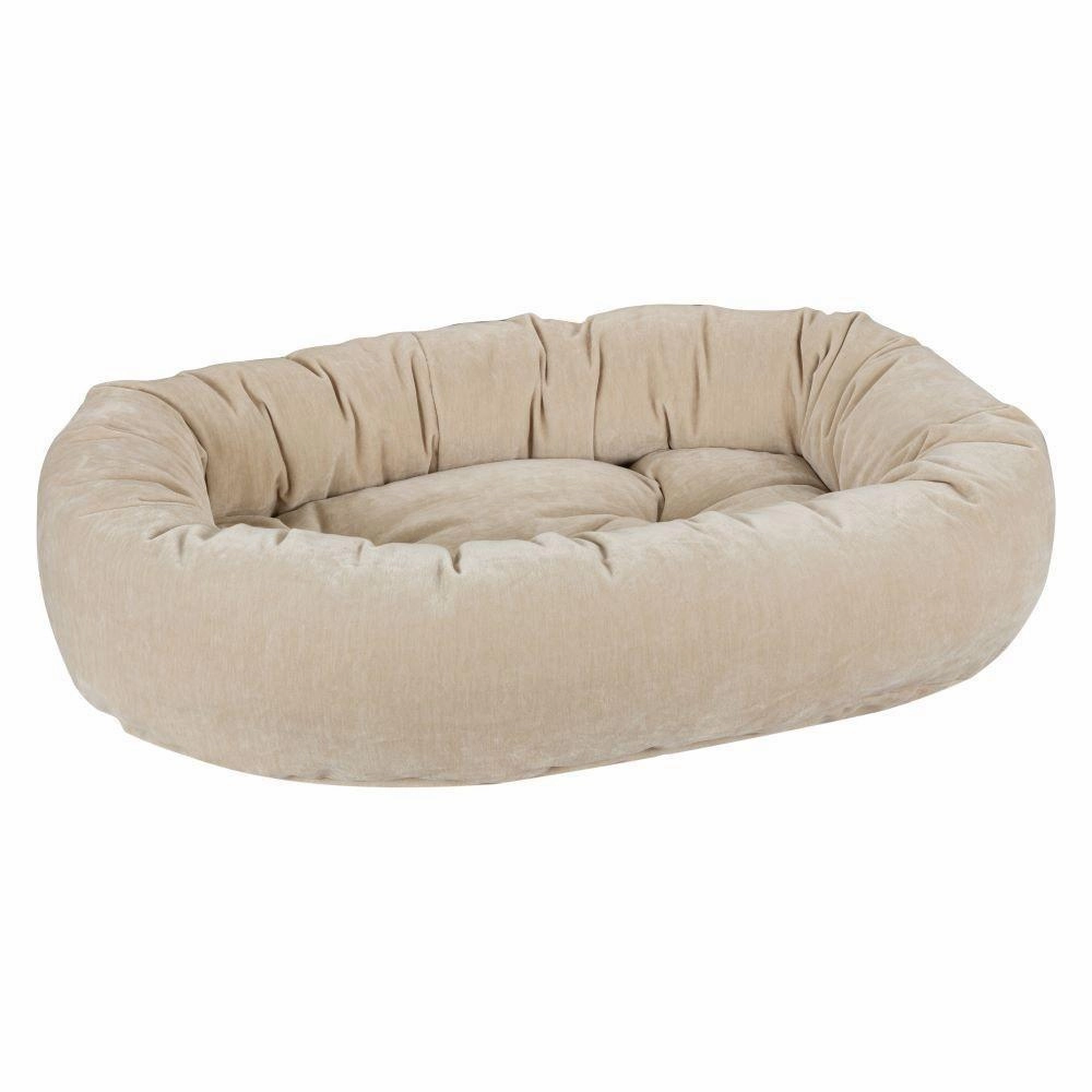 Linen Microvelvet Donut Dog Bed