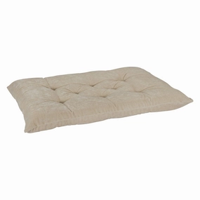Linen Microvelvet Tufted Cushion Dog Crate Mat