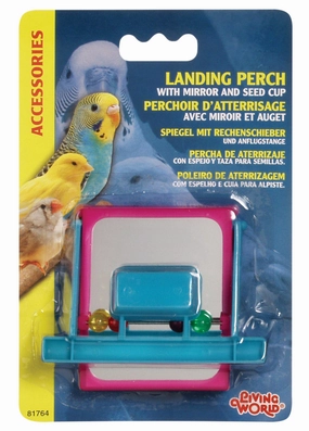 Living World - Mirror with Perch Beads and Feeders