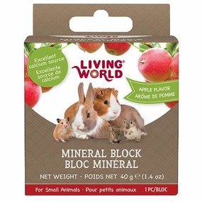 Living World Apple Flavour Mineral Block for Small Animals
