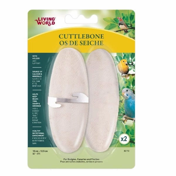 Living World Cuttlebone with Holder for Birds