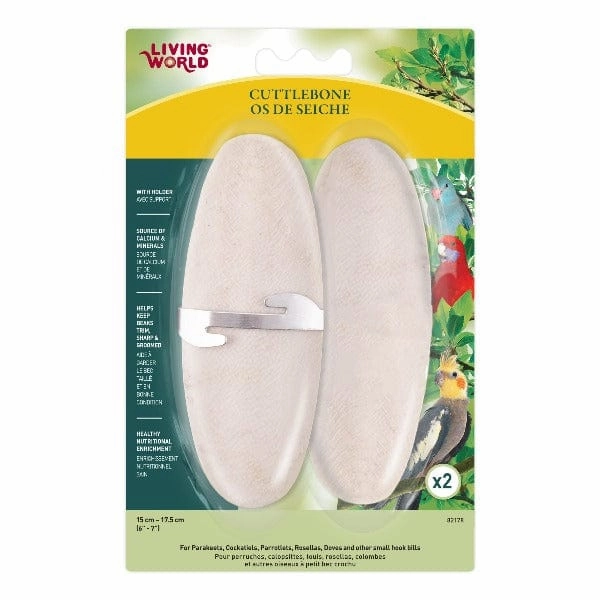 Living World Cuttlebone with Holder for Birds