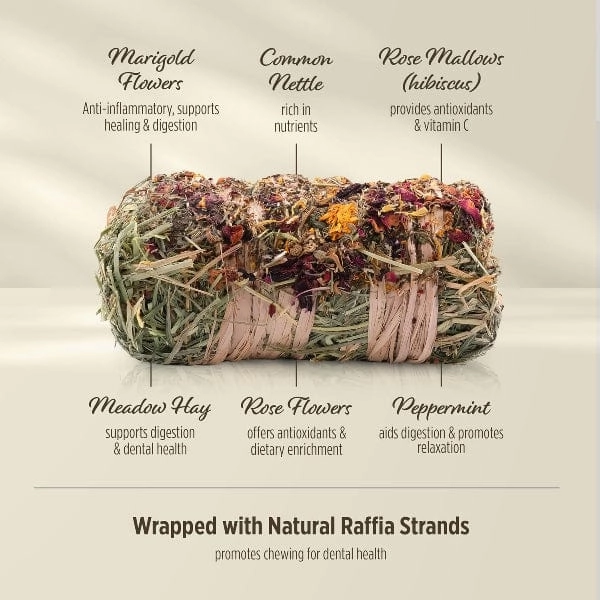 Living World Green Botanicals Meadow Hay Bale  with Flowers