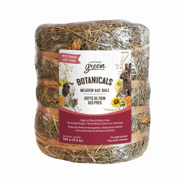 Living World Green Botanicals Meadow Hay Bale  with Flowers