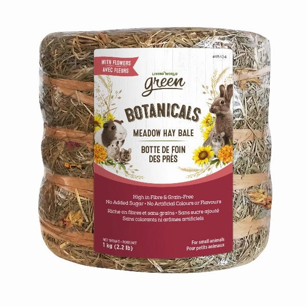 Living World Green Botanicals Meadow Hay Bale  with Flowers