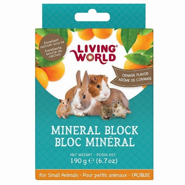 Living World Orange Flavour Mineral Block for Small Animals