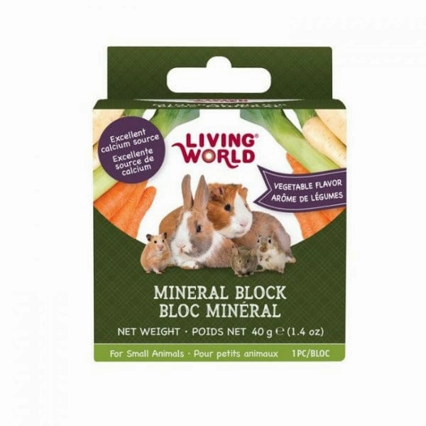 Living World Vegetable Flavour Mineral Block for Small Animals
