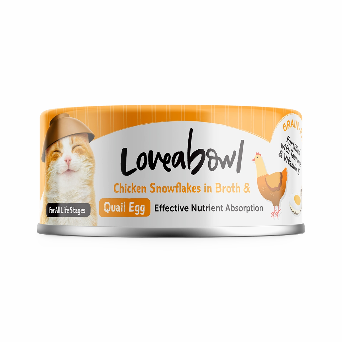 Loveabowl Cat Wet Food Chicken Snowflakes & Quail Egg in Broth 70g