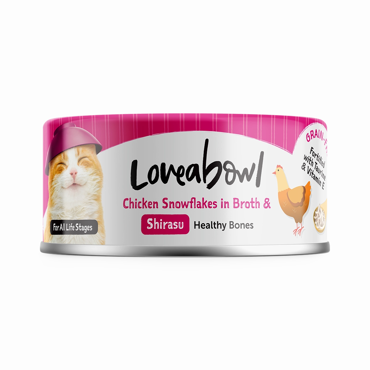 Loveabowl Cat Wet Food Chicken Snowflakes & Shirasu in Broth 70g