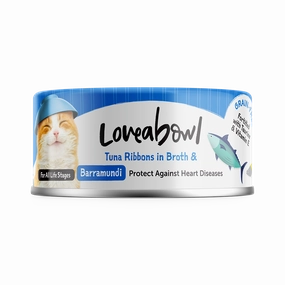 Loveabowl Cat Wet Food Tuna Ribbons & Barramundi in Broth 70g