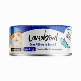 Loveabowl Cat Wet Food Tuna Ribbons & Quail Egg in Broth 70g