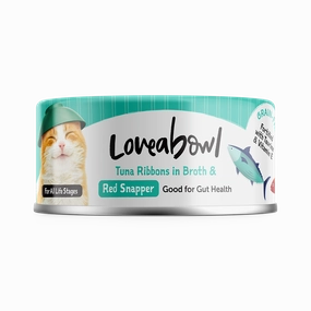Loveabowl Cat Wet Food Tuna Ribbons & Red Snapper in Broth 70g
