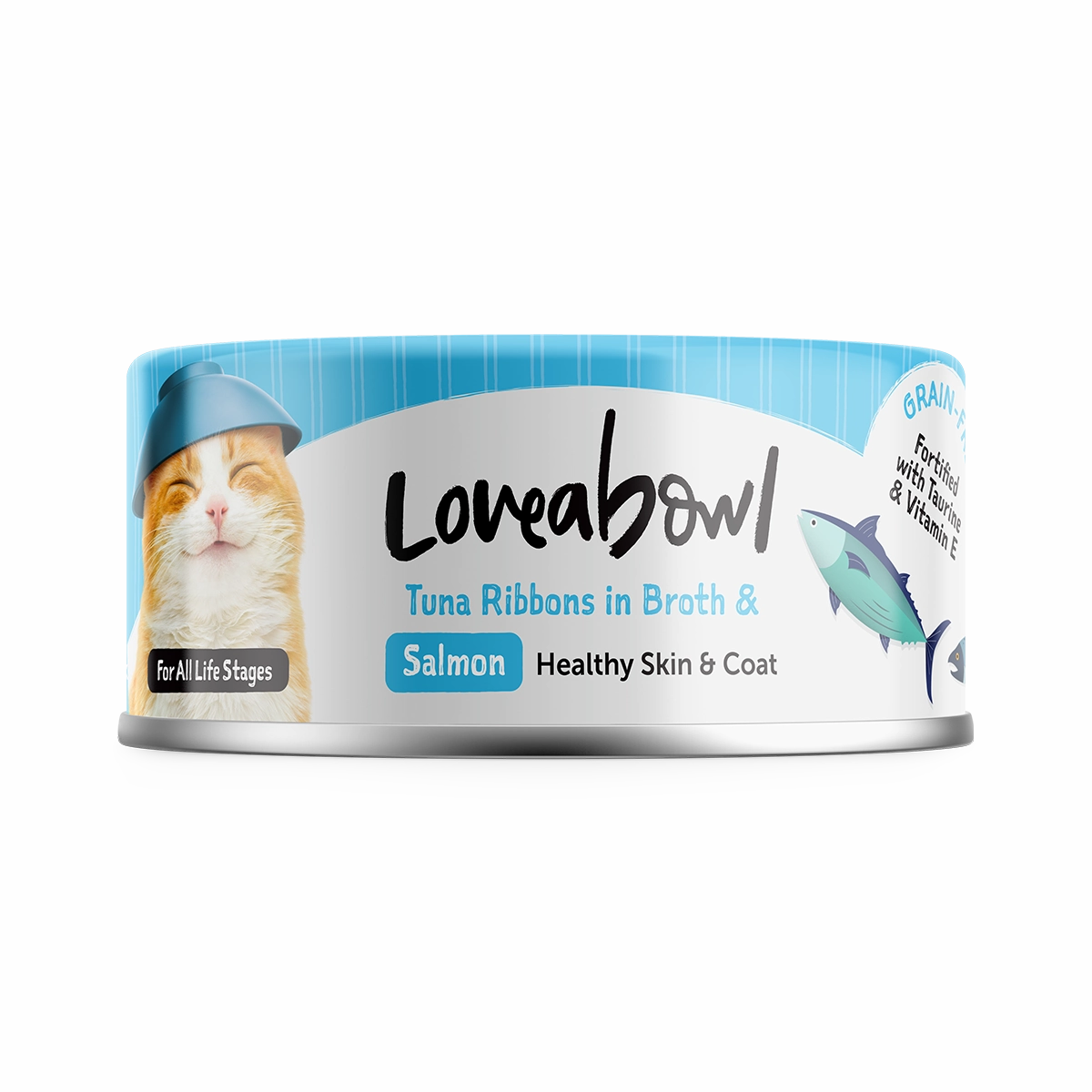 Loveabowl Cat Wet Food Tuna Ribbons & Salmon in Broth 70g