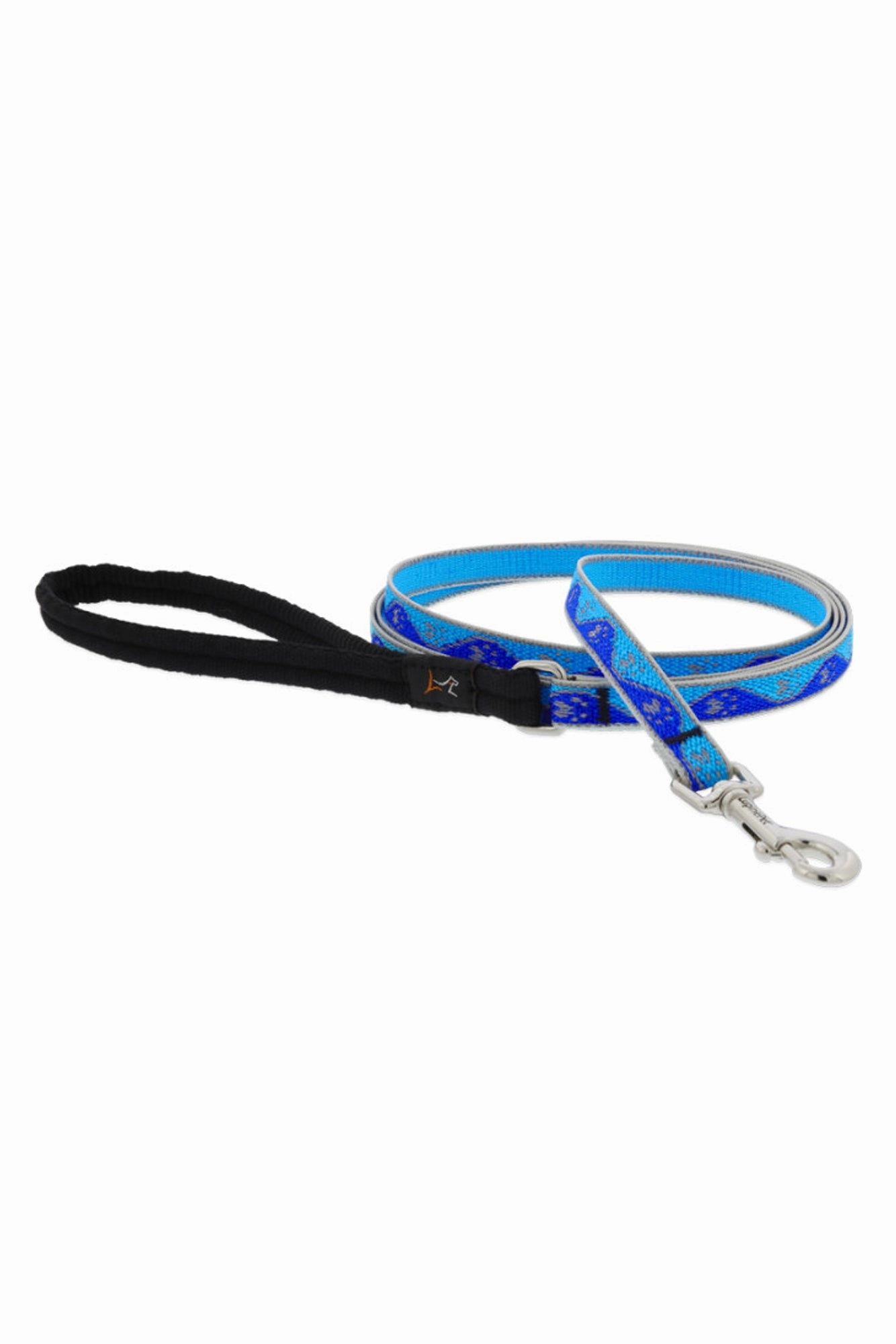LupinePet Reflective Blue Paw 6 ft. Dog Leash